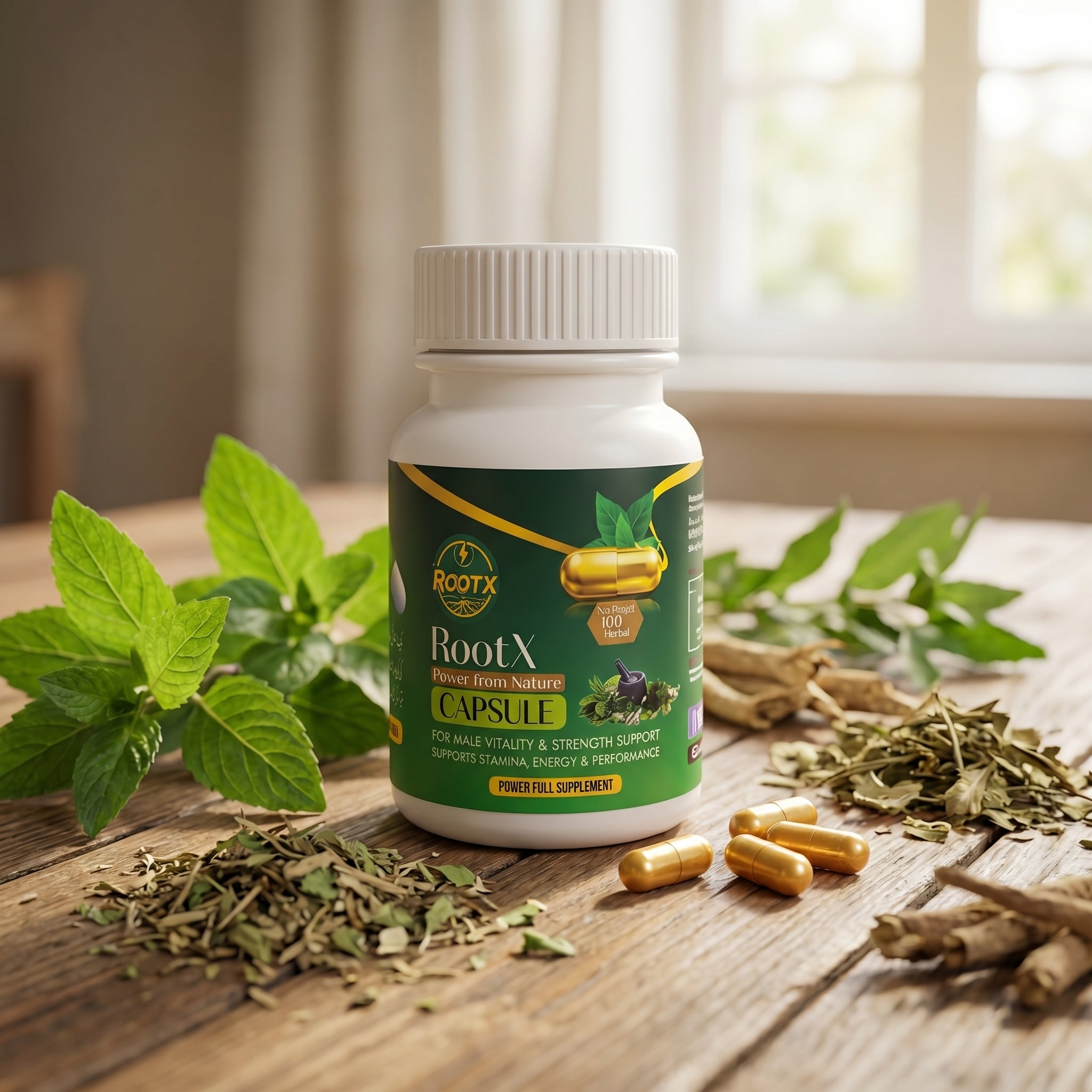 RootX Men’s Capsules – Herbal Formula for Energy, Power & Confidence